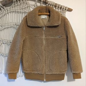 Teddy Bomber Jacket, Wilfred Free, Beige, Small